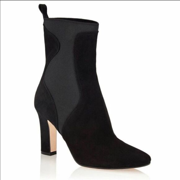 New Tamara Mellon Brim 90 Suede Stretch Booties Heels Women’s 7.5 - Picture 4 of 8